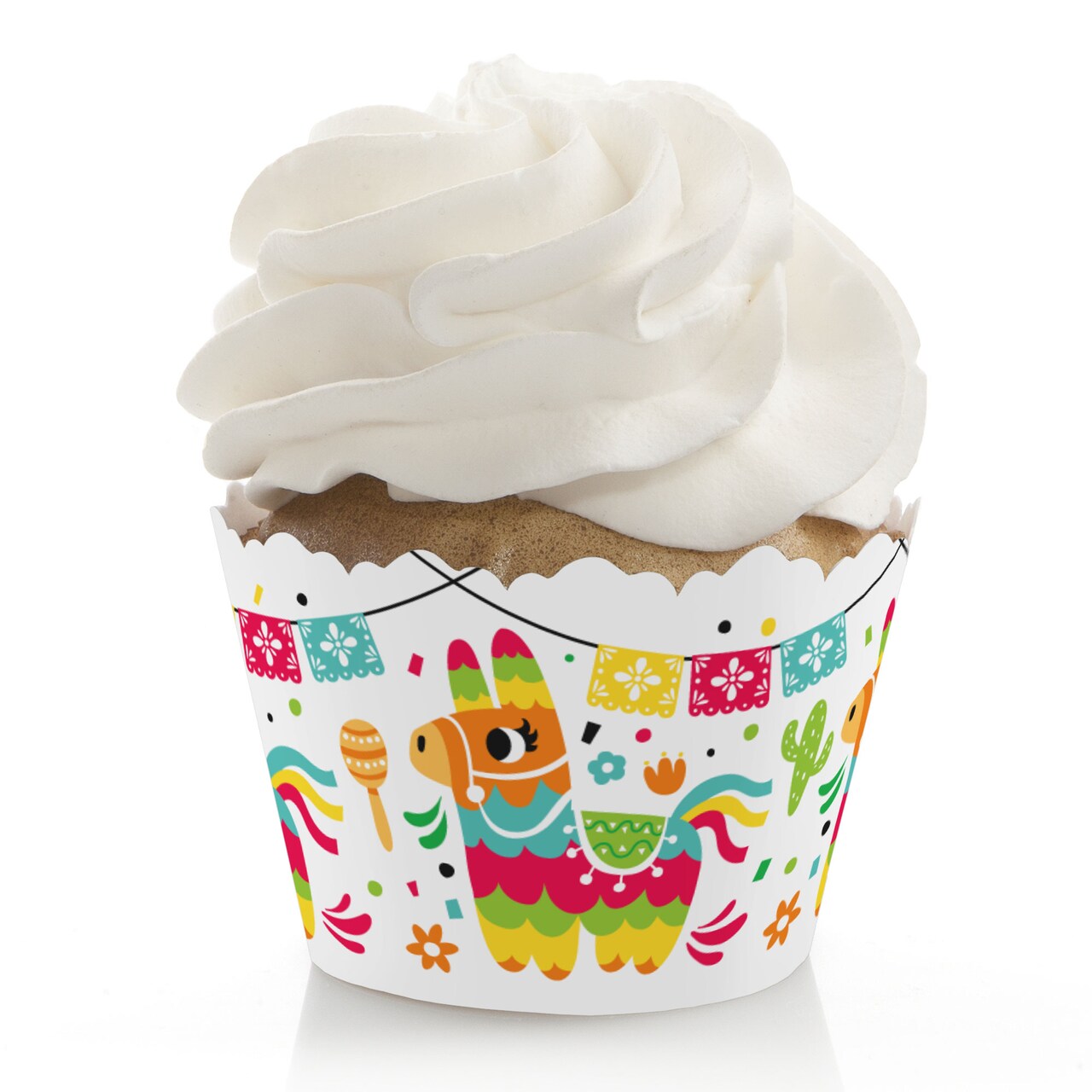 Big Dot of Happiness Pinata Party - Colorful Fiesta Decorations - Party Cupcake Wrappers - Set of 12